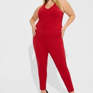 ❤️NWT VINTAGE TORRID JUMPSUIT CATSUIT MARILYN MONROE HALTER w/POCKETS PLUS SIZE